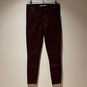 Sam Edelman Stiletto High Rise Skinny Coated Jeans Paprika 26 NWT